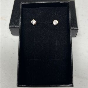 Elegant Silver Crystal Stud Earrings